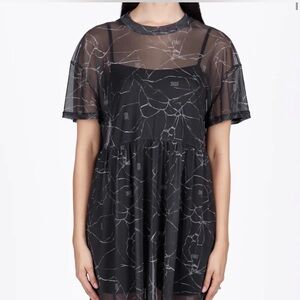 Elegant Black Sheer Long Sleeve Dress